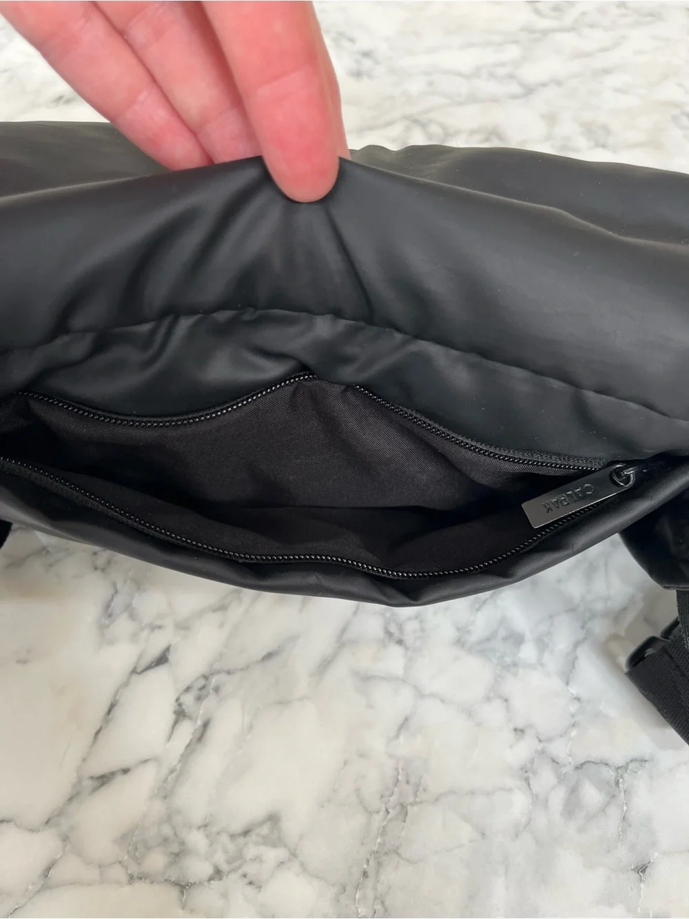 Calpak Luka puffer belt bag travel unisex black